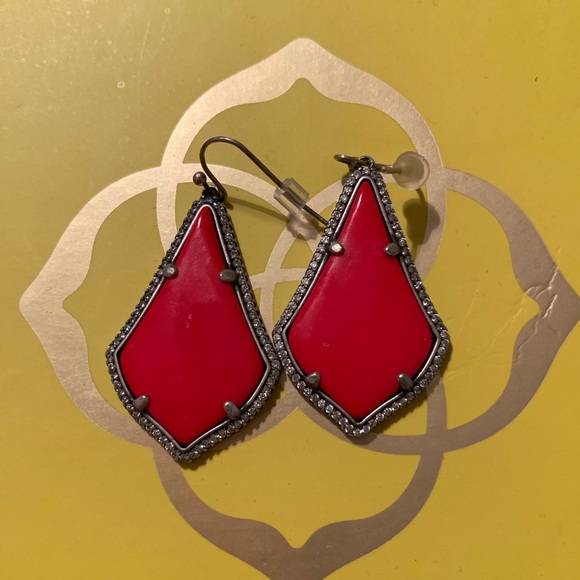Kendra Scott Luxe Antique Silver Bright Red - Picture 3 of 4